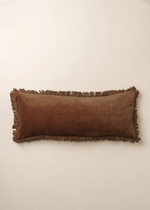 Velvet Bolster Cushion | Chocolate