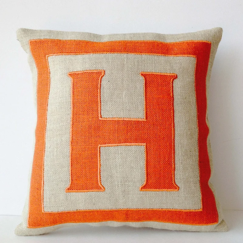 Personalized Monogram Throw Pillow With Large Letter And Border