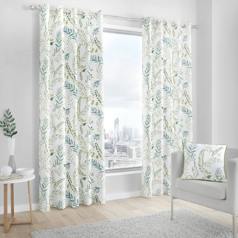 Fernworthly Green Eyelet Curtains