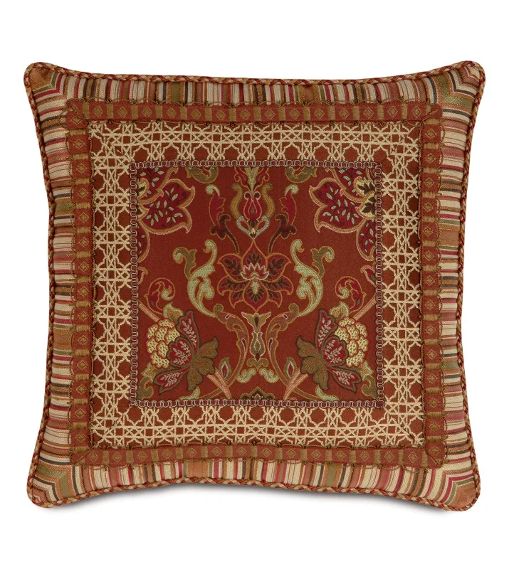 Aristocrat Border Collage Throw Pillow Cover 24x24