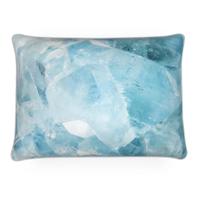 Crystal Therapy Luxurious Rectangle Sofa Velvet Cushion -  Aquamarine