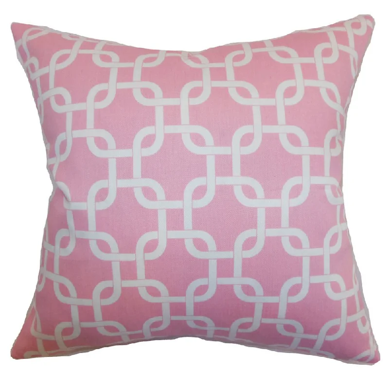 Qishn Geometric Euro Sham Baby Pink