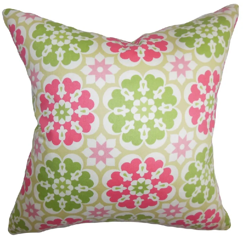 Eavan Floral Euro Sham Green Pink