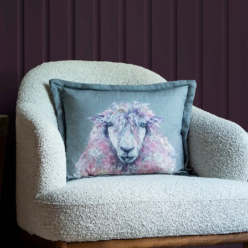 Seumus Printed Wool Cushion Fuchsia