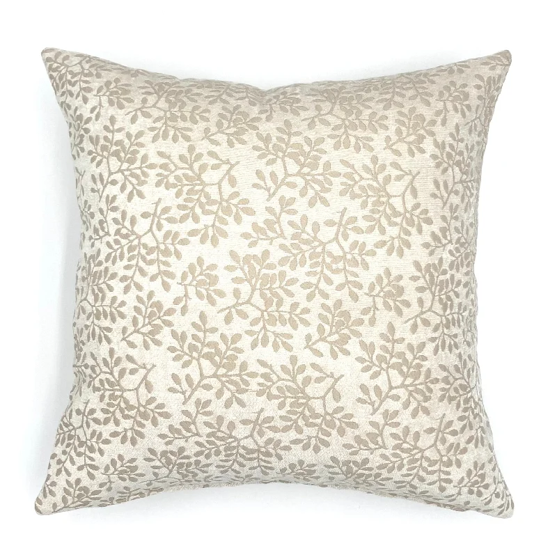 Neutral Bohemian Botanical Throw Pillow Cover 20x20