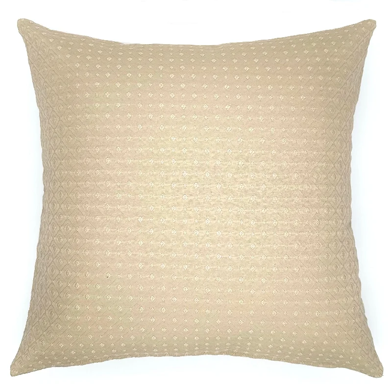 Diamond Beige Jacquard Throw Pillow Cover 22x22