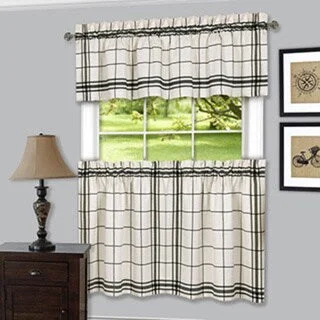 Achim ACHIM Bainbridge Window Curtain Tier and Valance Set