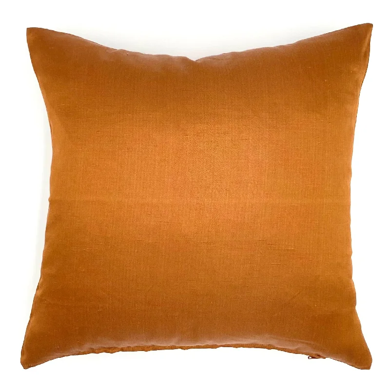 Copper Solid Faux Silk Throw Pillow 20x20