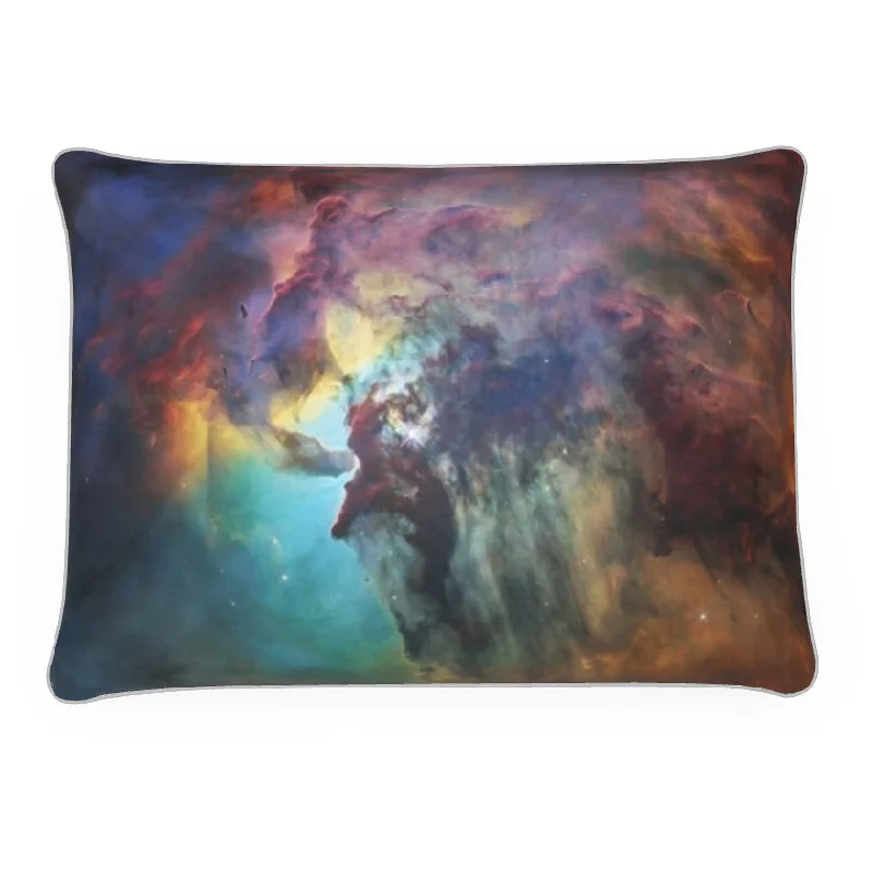 Luxurious Cosmos Collection Velvet Sofa Pillow Cushion -  Lagoon Nebula