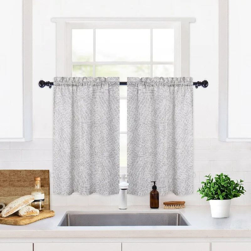 Linen Blend Rod Pocket Kitchen Tier Curtains - Tiers|52" x 36"