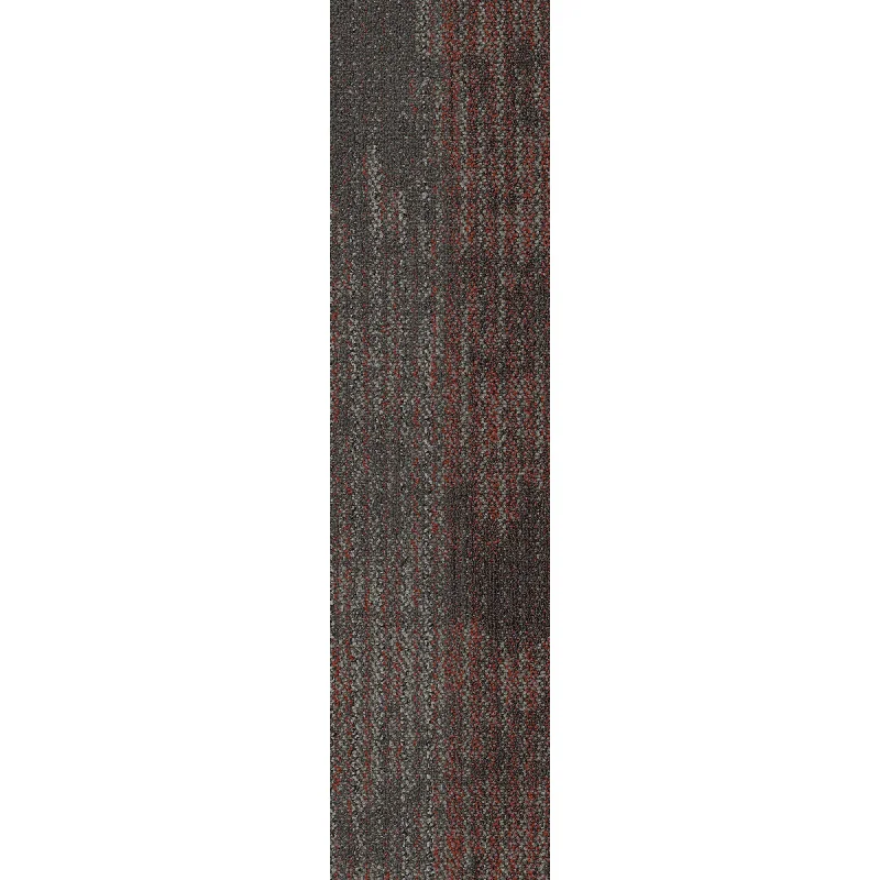 Shaw Contract - Connected Threads - French Knot Tile - 9 in. x 36 in. - Commercial Carpet Tile - Heritage Red