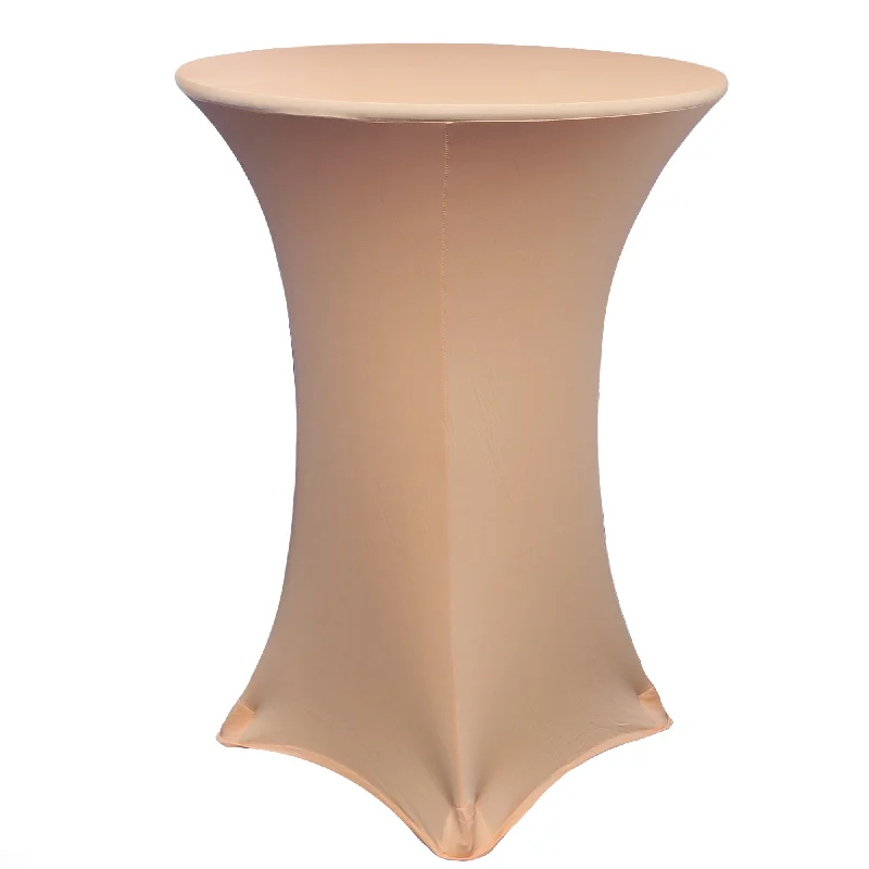 30 inch Highboy Cocktail Round Spandex Table Cover Peach