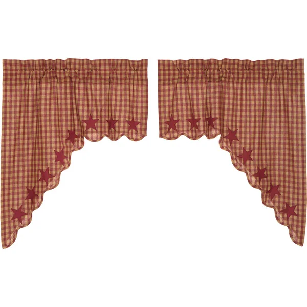 Burgundy Star Curtains 20229