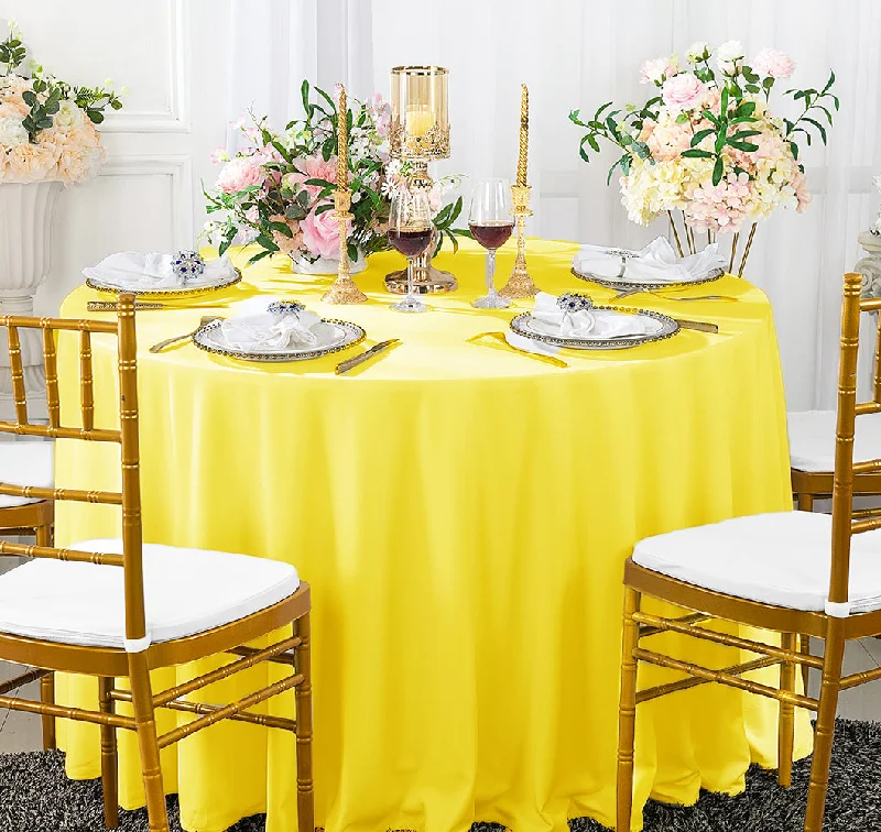 108" Seamless Round Scuba (Wrinkle-Free) (240 GSM) Tablecloth - Canary Yellow (1pc)