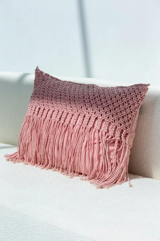 Pink Fringes Cushion With Filler (50x70 CM)