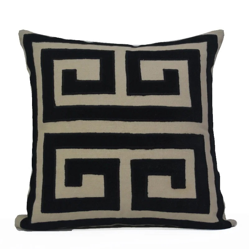 Large Greek Key Pillow Cover