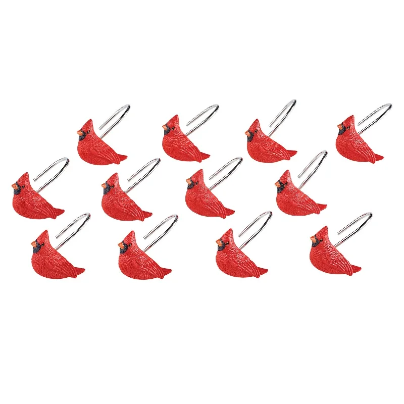 Cardinal Shower Curtain Hooks - Set of 12 - Red