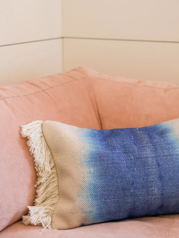 Ombre Blue Dye Lumbar Pillow | 13" x 21"