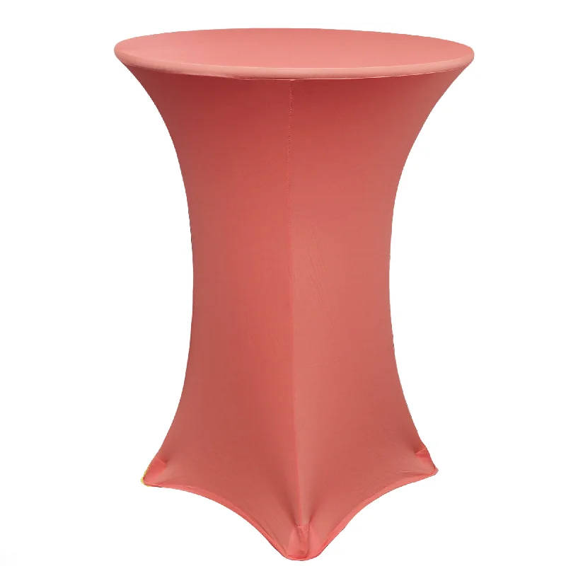 36 inch Highboy Cocktail Spandex Table Cover Coral