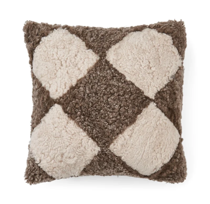 Short-Wool Curly Sheepskin Cushion | 40x40 cm