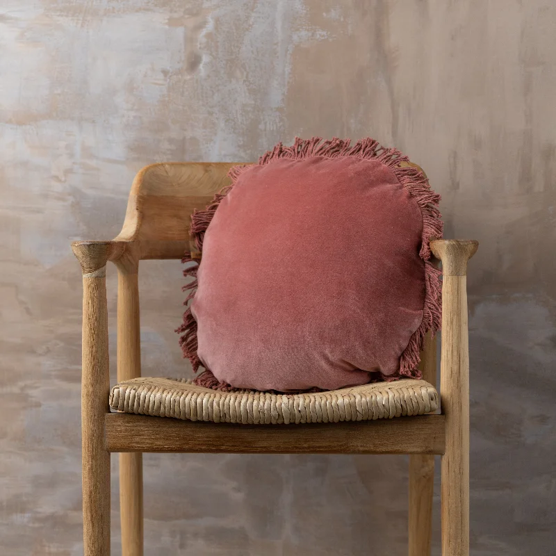 Velvet Round Cushion | Guava