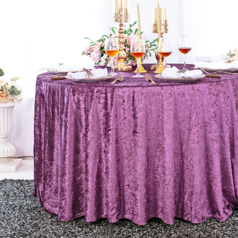 120" Round Ice Crushed Velvet (200 GSM) Tablecloth - Mauve/Dusty Rose (1pc)