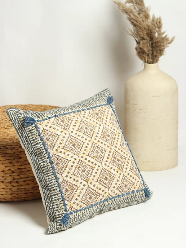 GAZBIA - COTON BLOCK PRINTED SQUARE CUSHION COVER