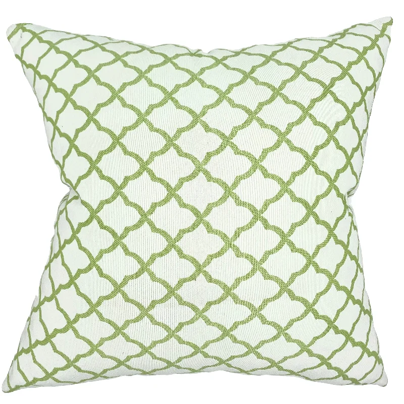 Green Shabby Chic Trellis Throw Pillow Cover 24x24