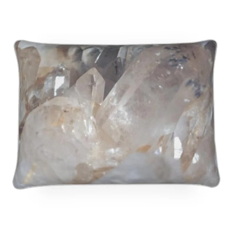 Crystal Therapy Luxurious Rectangle Sofa Velvet Cushion -  Clear Quartz