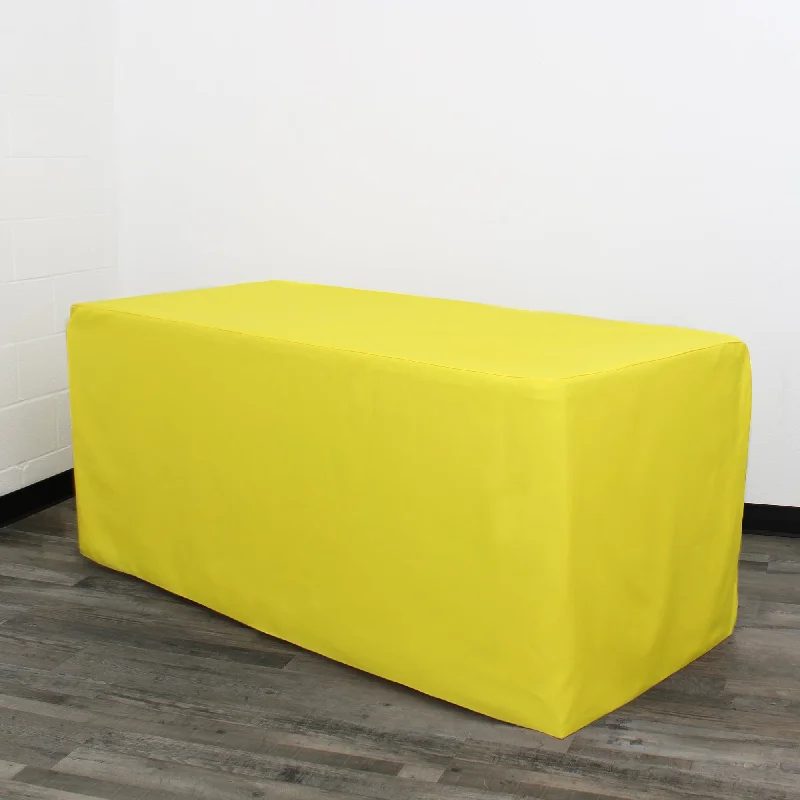 6 ft Fitted Polyester Tablecloth Rectangular Canary Yellow