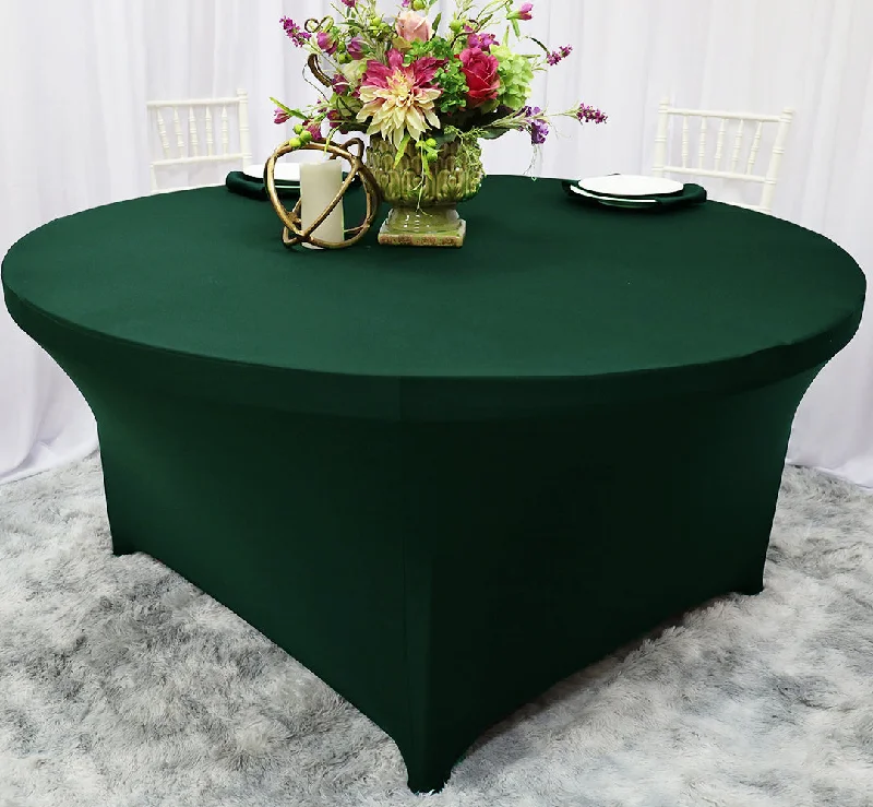 5 Ft Round Spandex (220 GSM) Table Cover - Hunter Green/Holly Green (1pc)