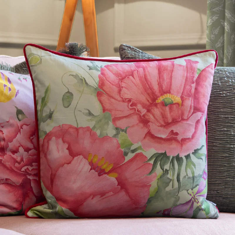 Valeria Printed Piped Cushion Sage