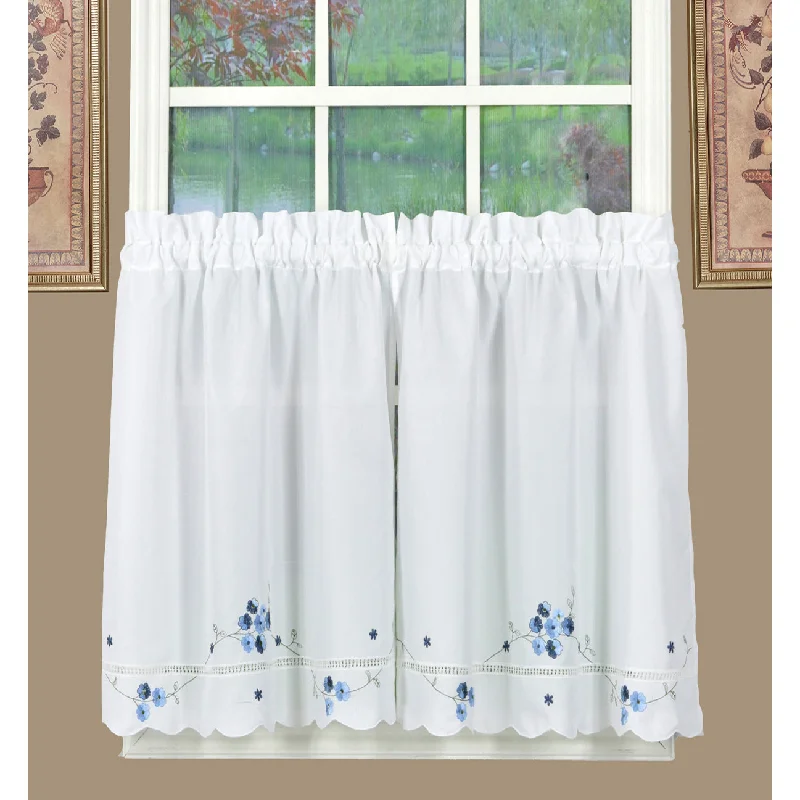 Christine Curtains White with Floral Accents 21