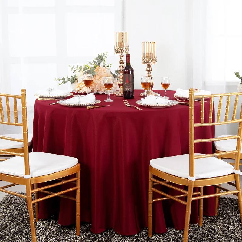 120" Seamless Round Polyester (220 GSM) Tablecloth - Apple Red (1pc)