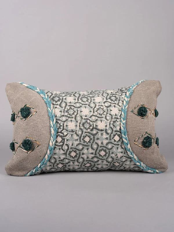 BRAID FUSHION - BLOCK PRINTED LUMBAR CUSHION COVER