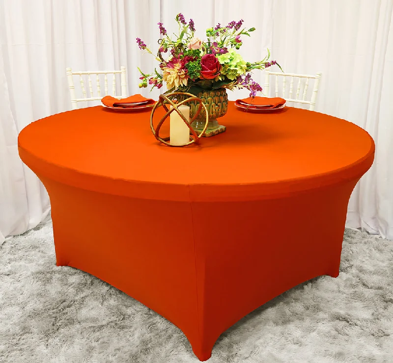 4 Ft Round Spandex (220 GSM) Table Cover - Orange (1pc)